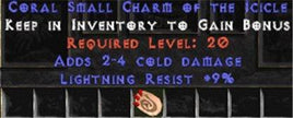 9 Resist Lightning w/ 2-4 Cold Damage SC - East HC Ladder
