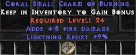 9 Resist Lightning w/ 4-8 Fire Damage SC - West Non-Ladder