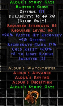 Aldur's Stony Gaze - 50% Cold Res - West Ladder