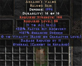 Arkaine's Valor - Ethereal - +1 All Skills - Europe Non-Ladder