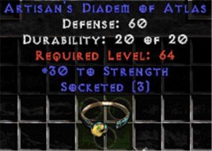 Artisan's Tiara/Diadem of the Atlas - 30 Str/3 Socket - West Non-Ladder