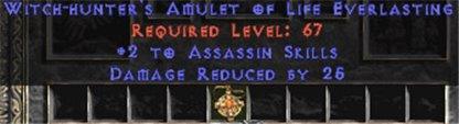 Assassin Amulet - 2 All Assn Skills & 25 PDR - East HC Ladder
