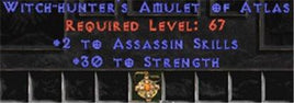 Assassin Amulet - 2 All Assn Skills & 30 Str - Europe Ladder