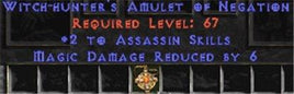 Assassin Amulet - 2 All Assn Skills & 6 MDR - East Ladder