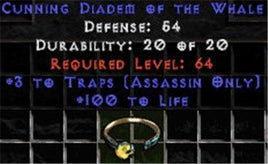 +3 Assassin Traps/100 Life Diadem/Tiara/Circlet - West Non-Ladder