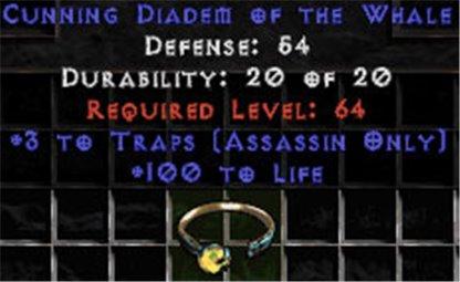 +3 Assassin Traps/100 Life Diadem/Tiara/Circlet - West Non-Ladder