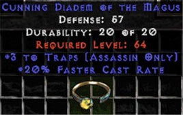 +3 Assassin Traps/20% FCR Diadem/Tiara/Circlet - West Non-Ladder