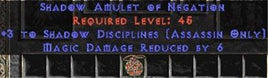 Assassin Amulet - 3 Shadow Disciplines & 6 MDR - Europe Non-Ladder