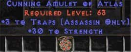 Assassin Amulet - 3 Traps & 30 Str - Europe Non-Ladder