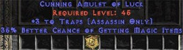 Assassin Amulet - 3 Traps & 35% MF - West Ladder