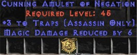 Assassin Amulet - 3 Traps & 6 MDR - Europe Non-Ladder