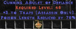Assassin Amulet - 3 Traps & 75% PLR - West Ladder