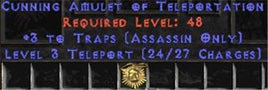 Assassin Amulet - 3 Traps & Teleport - Europe Non-Ladder