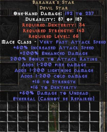 Baranar's Star - Ethereal - East HC Ladder