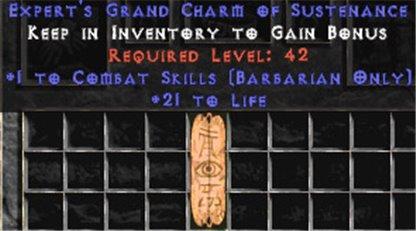 Barbarian Combat Skills w/ 21-29 Life GC - East HC Ladder