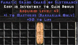 Barbarian Combat Masteries w/ 30 Life GC - Europe Non-Ladder