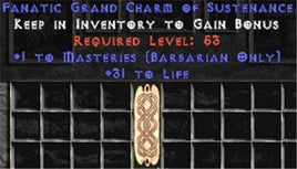 Barbarian Combat Masteries w/ 31-34 Life GC - Europe Non-Ladder