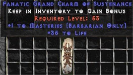 Barbarian Combat Masteries w/ 35 Life GC - East HC Ladder