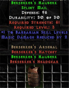 Berserker's Hauberk - 95 Def - Perfect - East Ladder