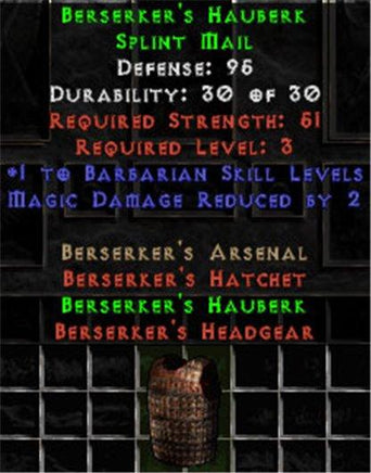 Berserker's Hauberk - 95 Def - Perfect - Europe HC Ladder