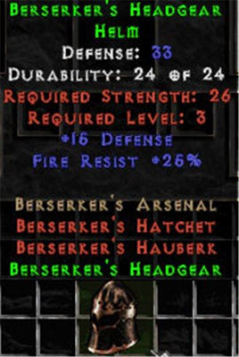 Berserker's Headgear - 33 Def - Perfect - Europe Ladder