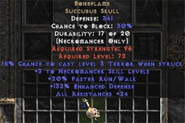Boneflame +3 skill & 20-24 res - Europe Non-Ladder