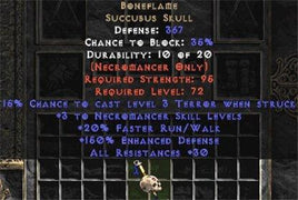 Boneflame +3 skill & 30res - East Non-Ladder