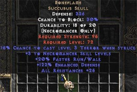 Boneflame +3 skill & 25-29 res - East Non-Ladder