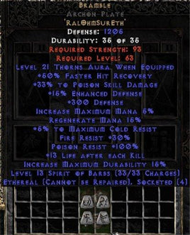 Bramble Archon Plate - Ethereal - +25-39% PSD - West Ladder