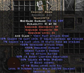 Crescent Moon Berserker Axe - 180-224% ED - East HC Ladder