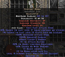 Crescent Moon Berserker Axe - 235% ED - Perfect - Europe Non-Ladder