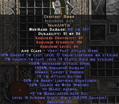 Crescent Moon Berserker Axe - 235% ED - Perfect - Europe Non-Ladder