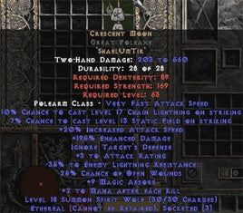 Crescent Moon Great Poleaxe - Ethereal - 180-224% ED - Europe HC Ladder