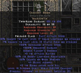 Crescent Moon Great Poleaxe - Ethereal - 235% ED - Perfect - Europe Non-Ladder
