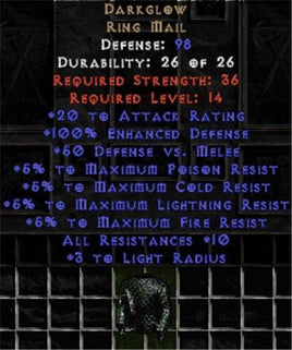 Darkglow - 98 Def, +100% ED - Perfect - Europe Non-Ladder