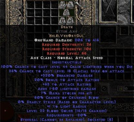 Death Ettin Axe - Ethereal - 300-349% ED - Europe Non-Ladder