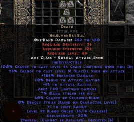 Death Ettin Axe - Ethereal - 350-379% ED - Europe Non-Ladder