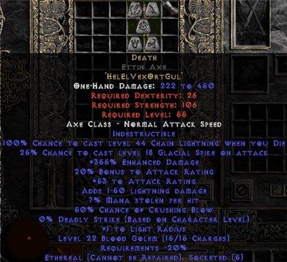Death Ettin Axe - Ethereal - 350-379% ED - Europe Non-Ladder