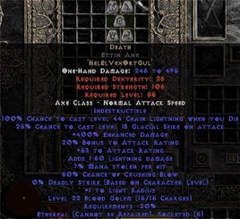 Death Ettin Axe - Ethereal - 400% ED - Perfect - East Non-Ladder