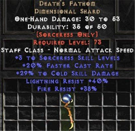 Death's Fathom 25-29% Cold Damage - East Non-Ladder