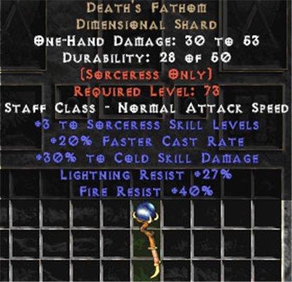Death's Fathom 30% Cold Damage - Europe HC Ladder