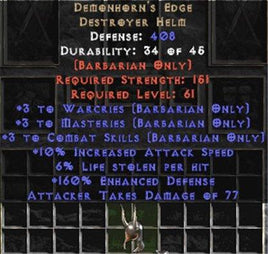 Demonhorn's Edge +3 to Masteries skills - Europe HC Ladder