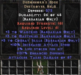 Demonhorn's Edge +3 to Combat Skills - Europe HC Ladder