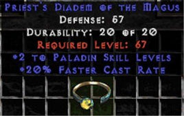 +2 Paladin Skills/20% FCR Diadem/Tiara/Circlet - West Non-Ladder