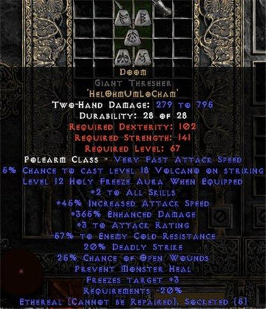 Doom Giant Thresher - Ethereal - 345-369% ED - East HC Ladder