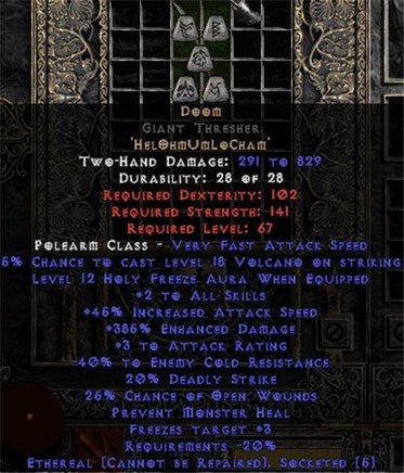 Doom Giant Thresher - Ethereal - 385% ED - East Non-Ladder