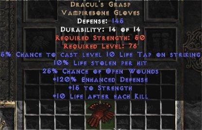Dracul's Grasp - 10% ll & 15 Str - East HC Ladder