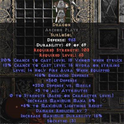 Dragon Archon Plate - 3-4 All Stats - Europe HC Ladder