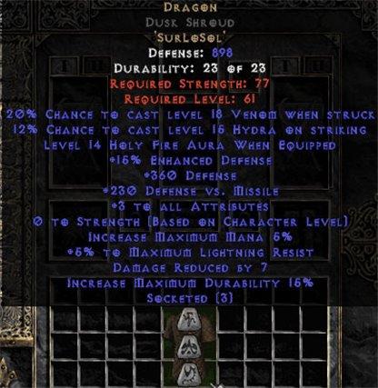 Dragon Dusk Shroud - 3-4 All Stats - East Ladder