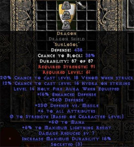 Dragon Dragon Shield - 3-4 All Stats - East Non-Ladder